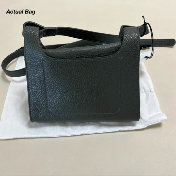 NWT: CUYANA MINI DOUBLE LOOP BAG IN DARK OLIVE PEBBLED LEATHER (O/S) - Picture 14 of 16